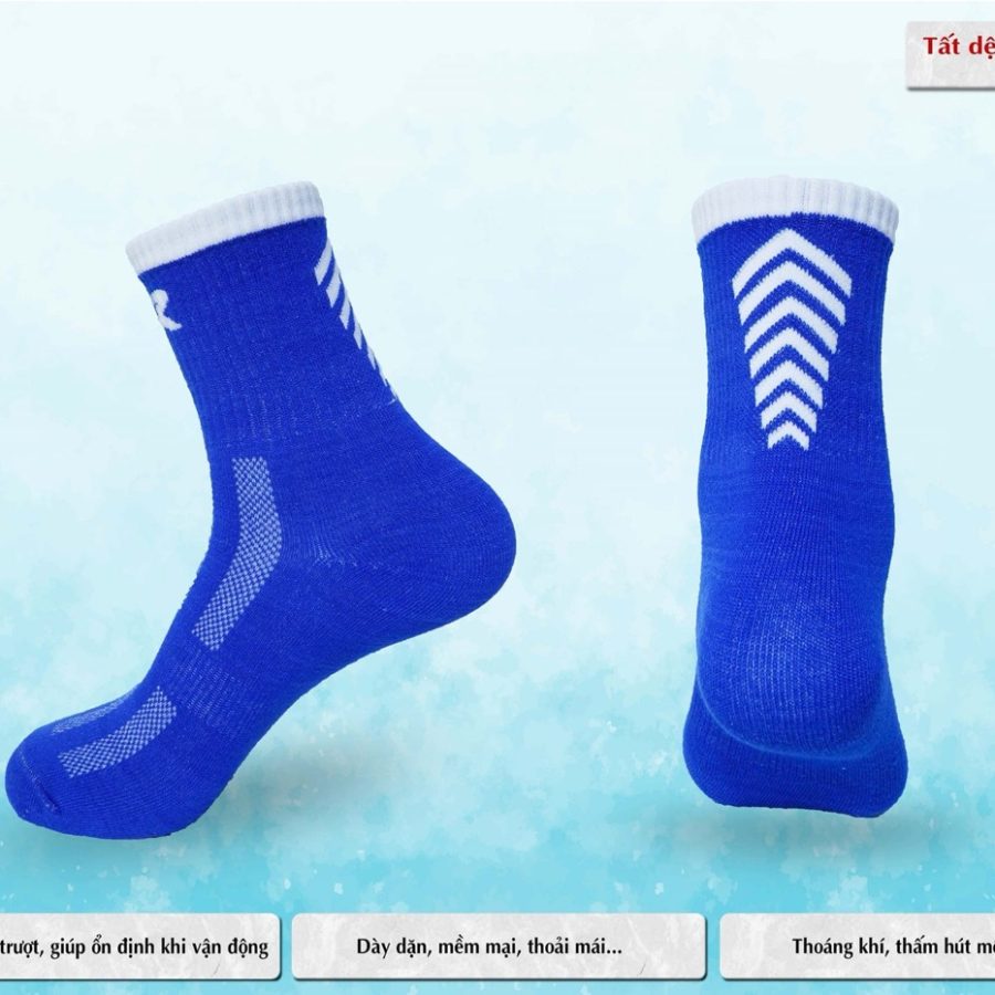 Tất dệt kim CR 101 xanh dương trắng