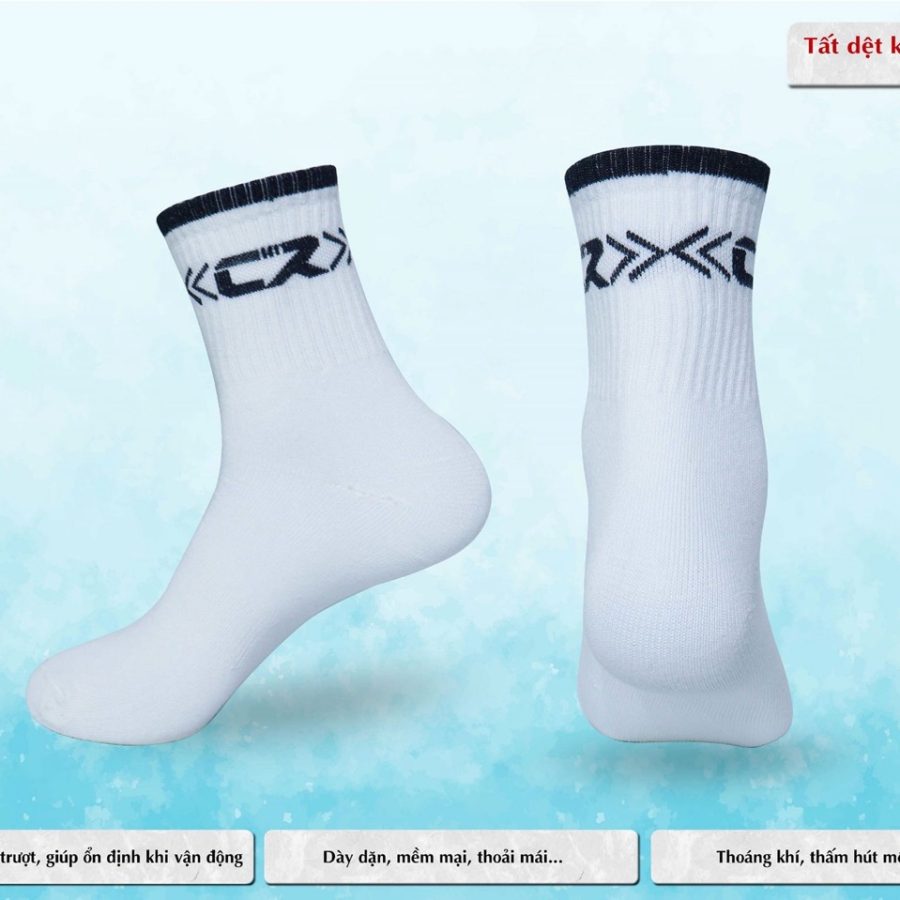 Tất dệt kim CR 201 trắng đen