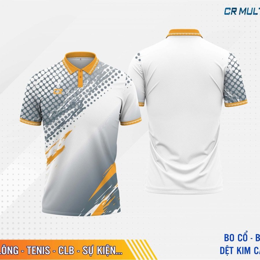 Trang phục thể thao nam nữ CR Multi Polo 1 xám vàng