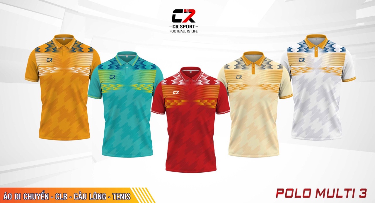 Trang phục thể thao nam nữ CR Multi Polo combo 5 màu Trang phục thể thao nam nữ CR Multi Polo combo 5 màu