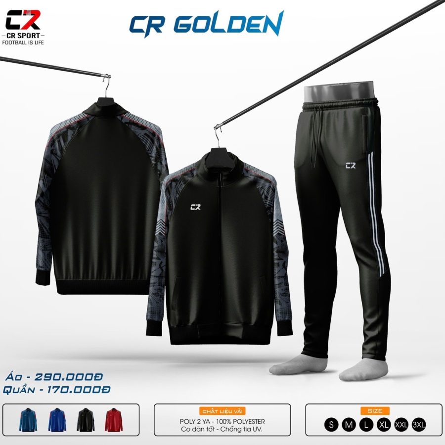 áo khoác nam nữ CR Golden đen