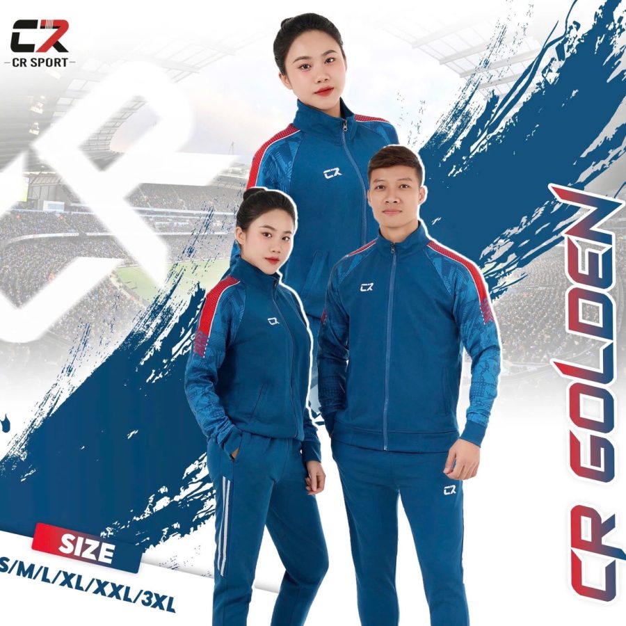 áo khoác nam nữ CR Golden mẫu xanh dương