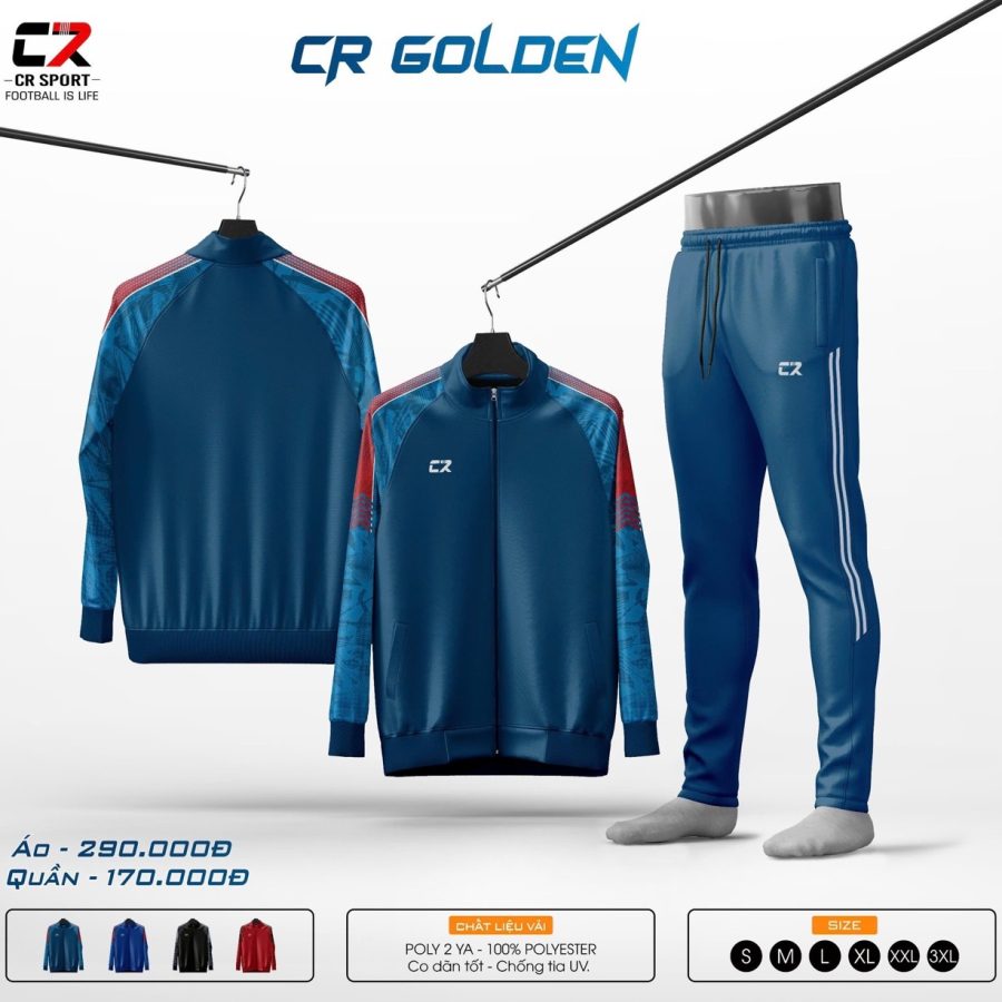 áo khoác nam nữ CR Golden xanh dương