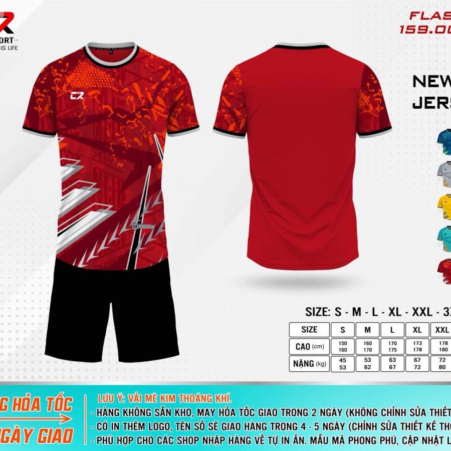 áo quần bóng đá CR Flast 1 đỏ