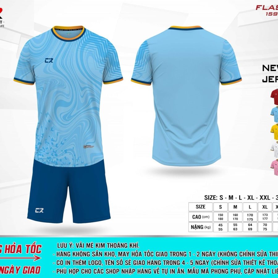 áo quần bóng đá CR Flast 10 xanh dương nhạt