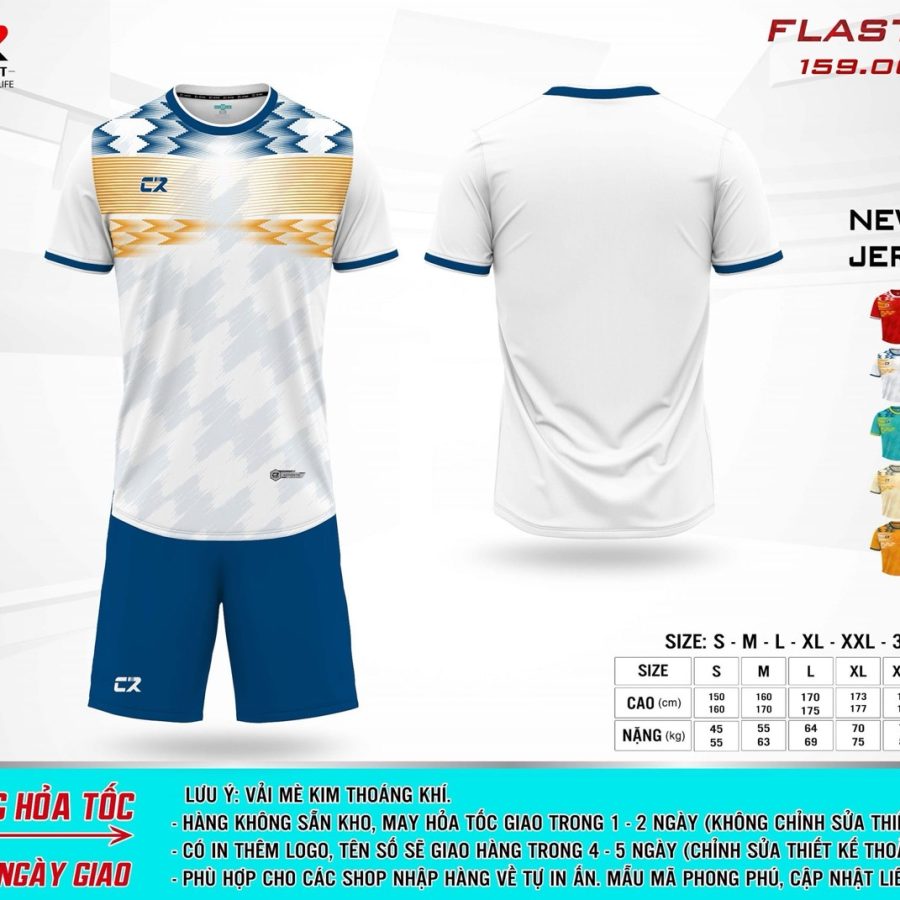 áo quần bóng đá CR Flast 13 trắng