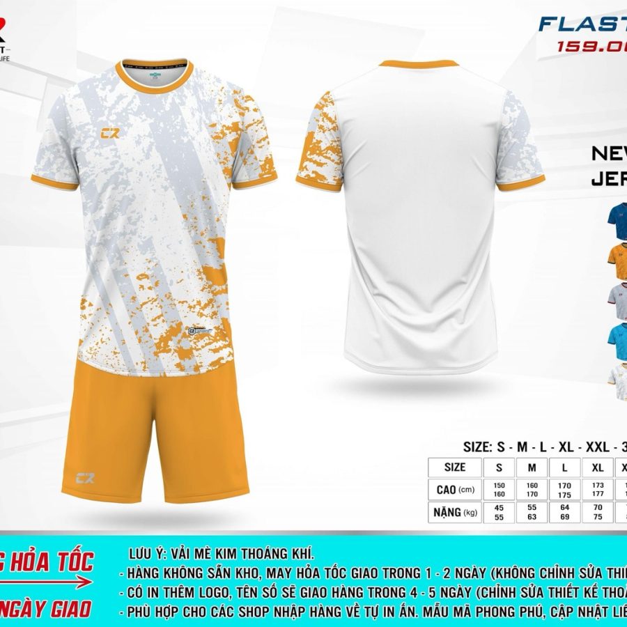 áo quần bóng đá CR Flast 14 trắng vàng