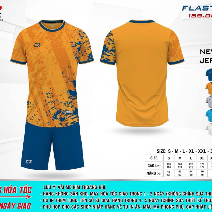 áo quần bóng đá CR Flast 14 vàng xanh lá