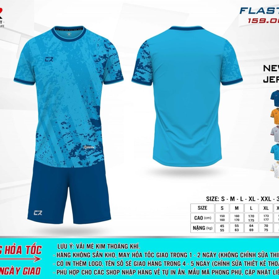 áo quần bóng đá CR Flast 14 xanh dương