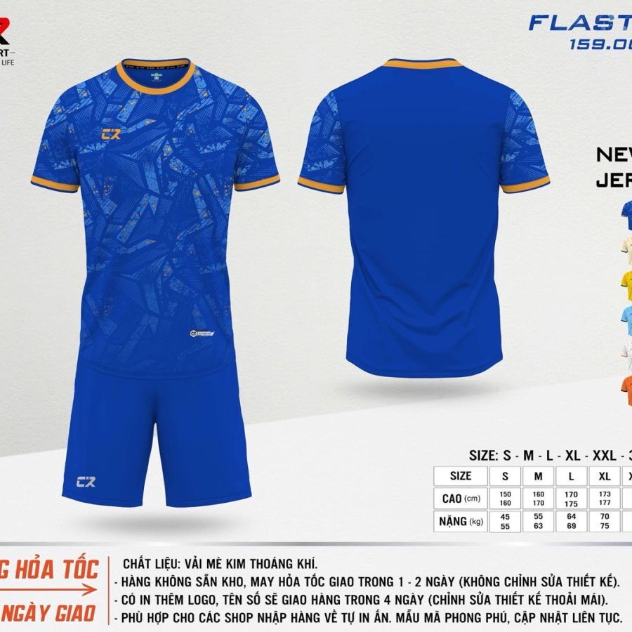 áo quần bóng đá CR Flast 15 xanh dương