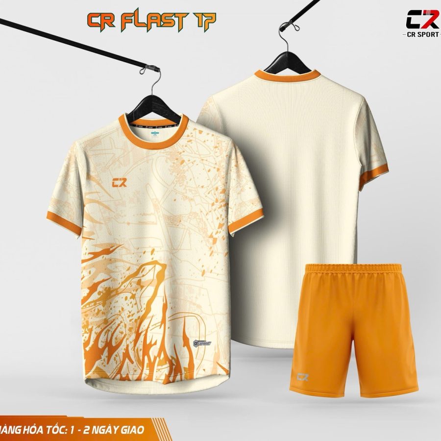 áo quần bóng đá CR Flast 17 vàng be