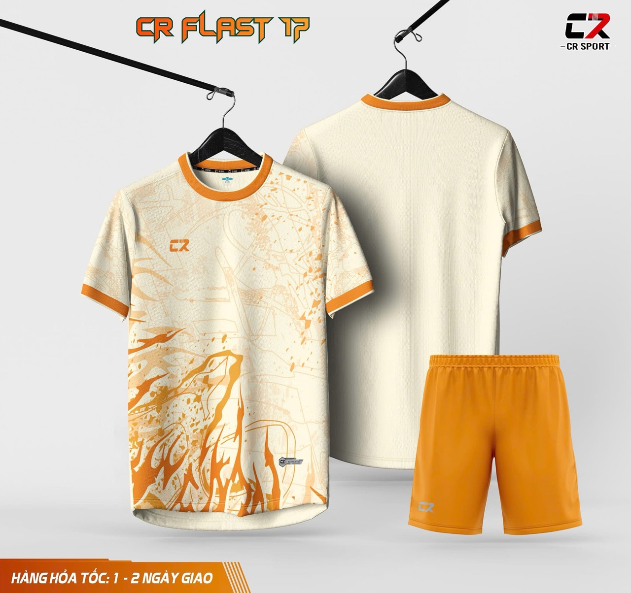 áo quần bóng đá CR Flast 17 vàng be áo quần bóng đá CR Flast 17 vàng be