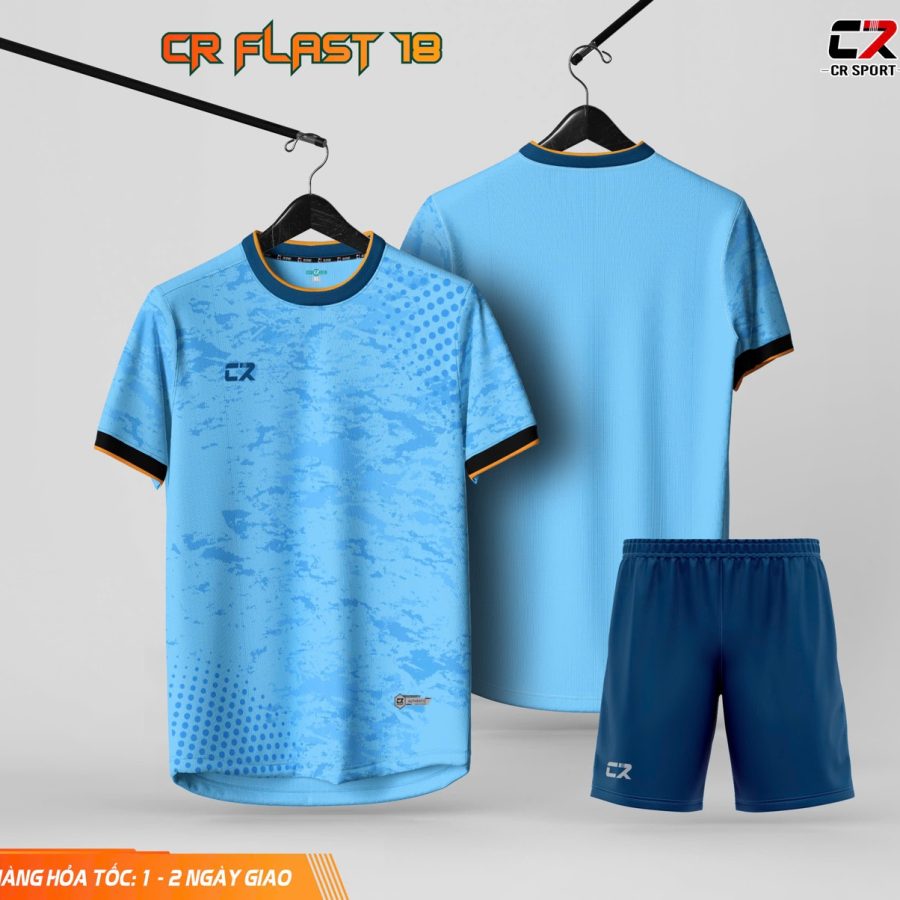 áo quần bóng đá CR Flast 18 xanh dương nhạt