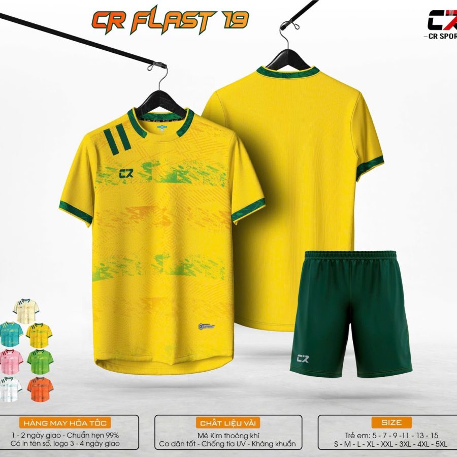 áo quần bóng đá CR Flast 19 vàng