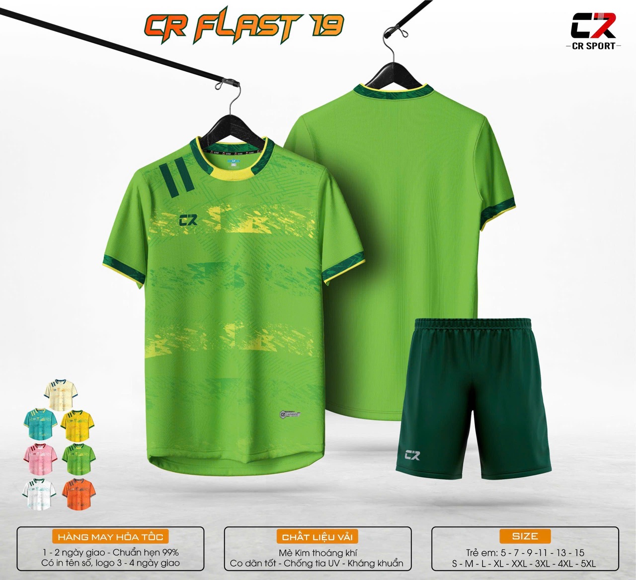 áo quần bóng đá CR Flast 19 xanh lá áo quần bóng đá CR Flast 19 xanh lá