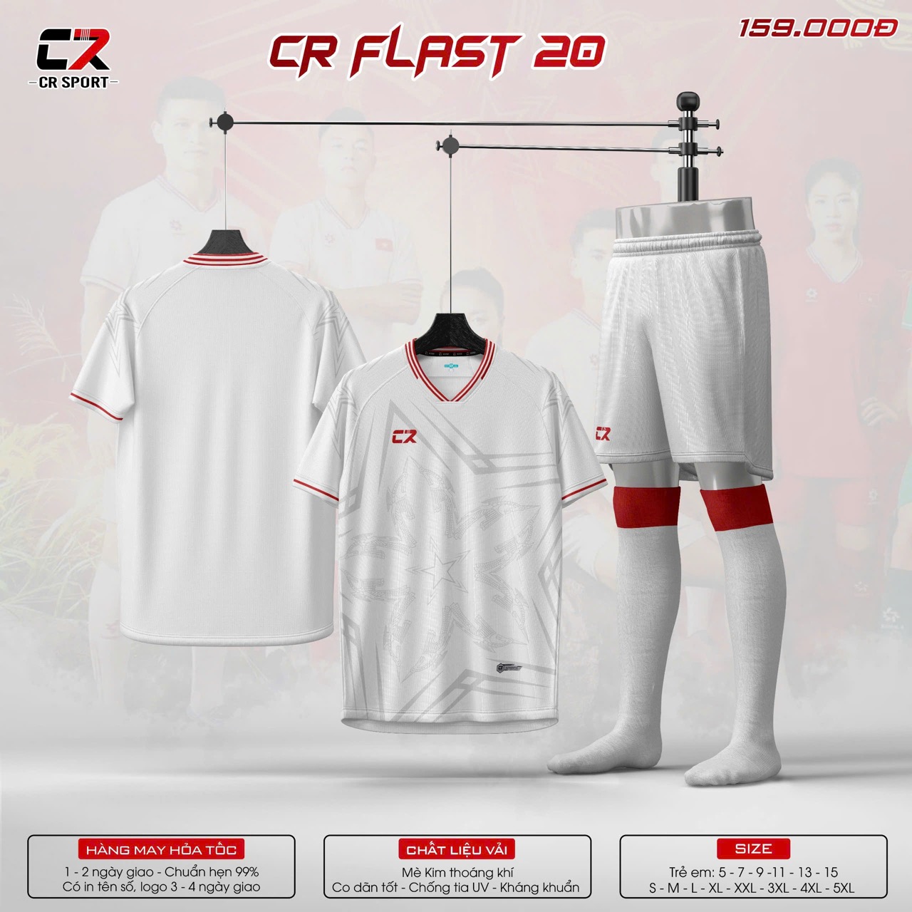 áo quần bóng đá CR Flast 20 trắng áo quần bóng đá CR Flast 20 trắng