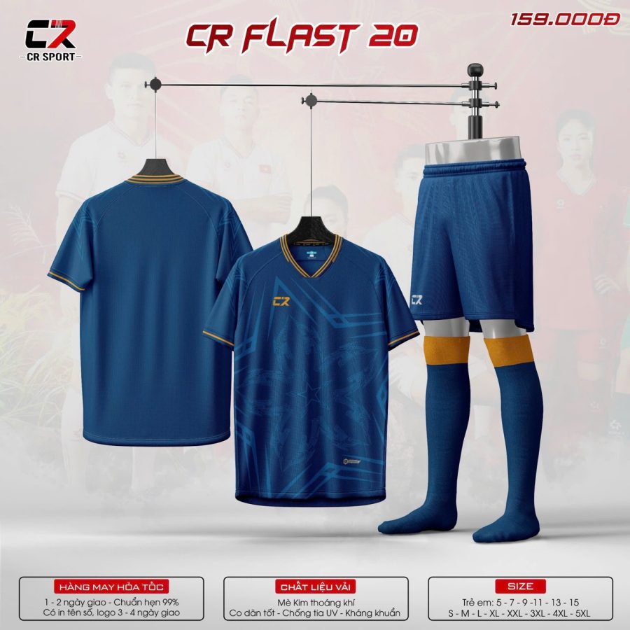 áo quần bóng đá CR Flast 20 xanh dương