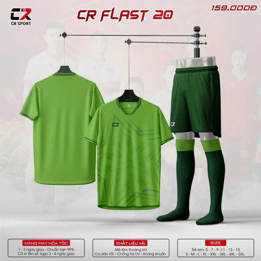 áo quần bóng đá CR Flast 20 xanh lá