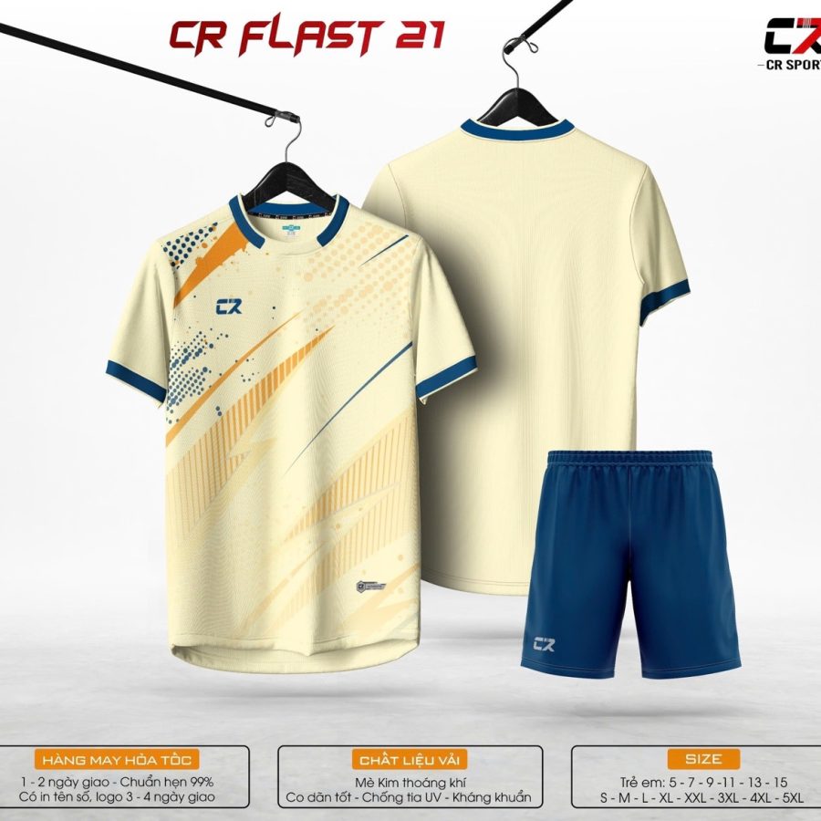 áo quần bóng đá CR Flast 21 vàng xanh dương