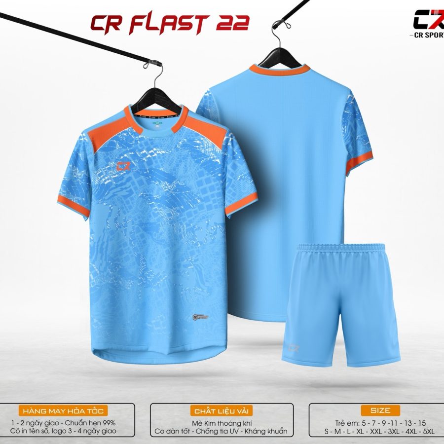 áo quần bóng đá CR Flast 22 xanh dương nhạt