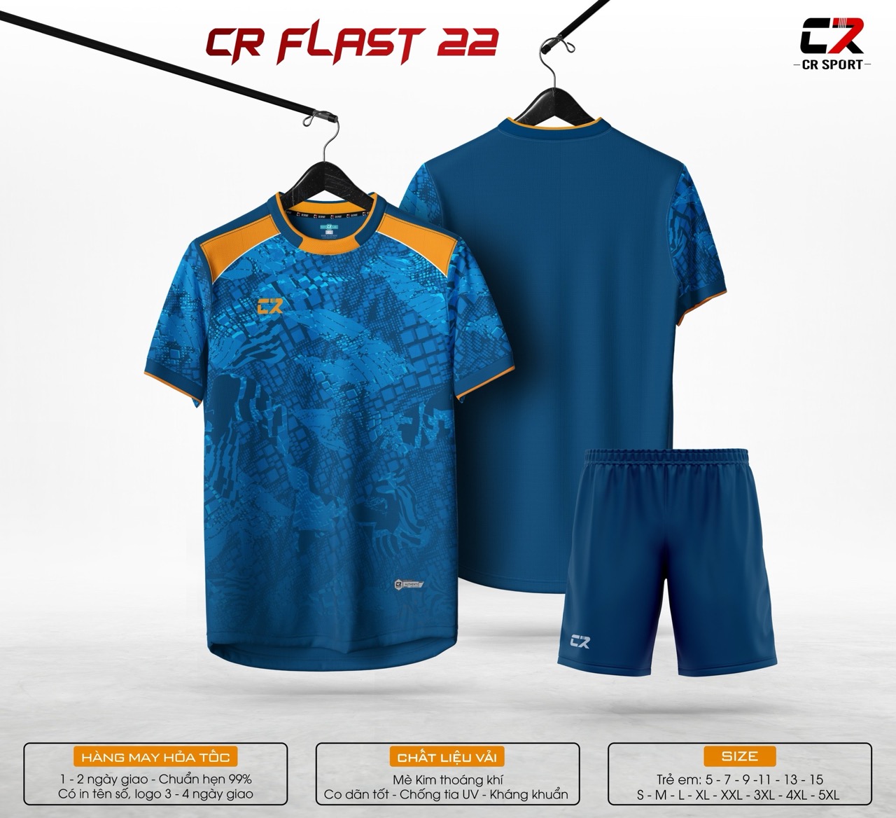 áo quần bóng đá CR Flast 22 xanh dương áo quần bóng đá CR Flast 22 xanh dương