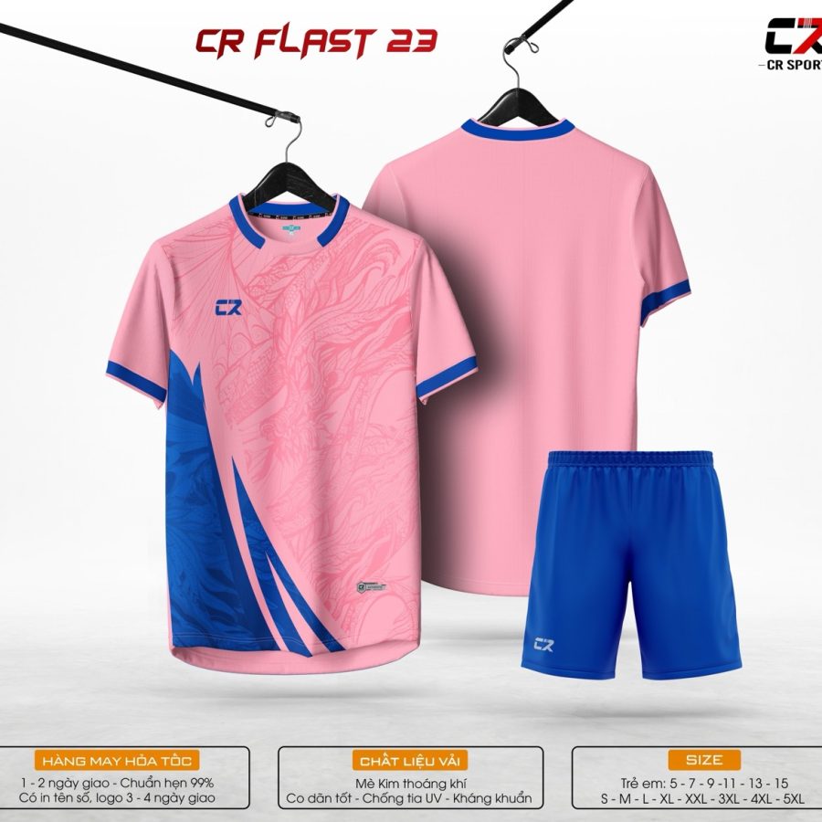 áo quần bóng đá CR Flast 23 hồng xanh dương