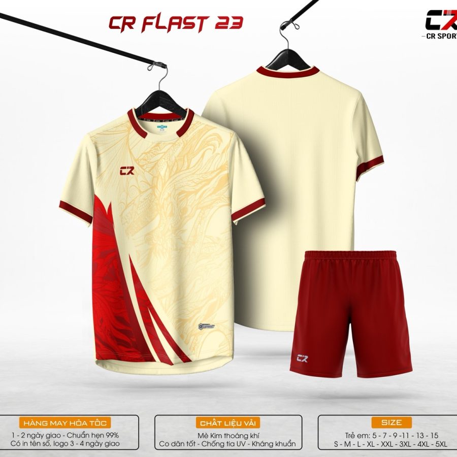 áo quần bóng đá CR Flast 23 vàng be đỏ