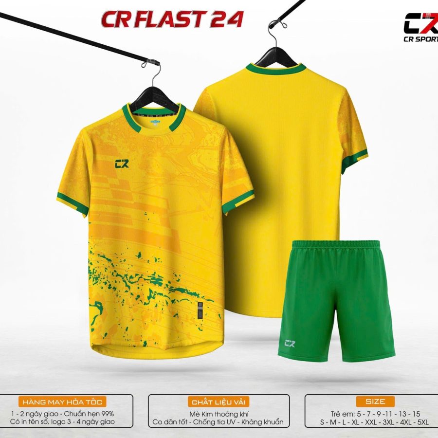 áo quần bóng đá CR Flast 24 vàng