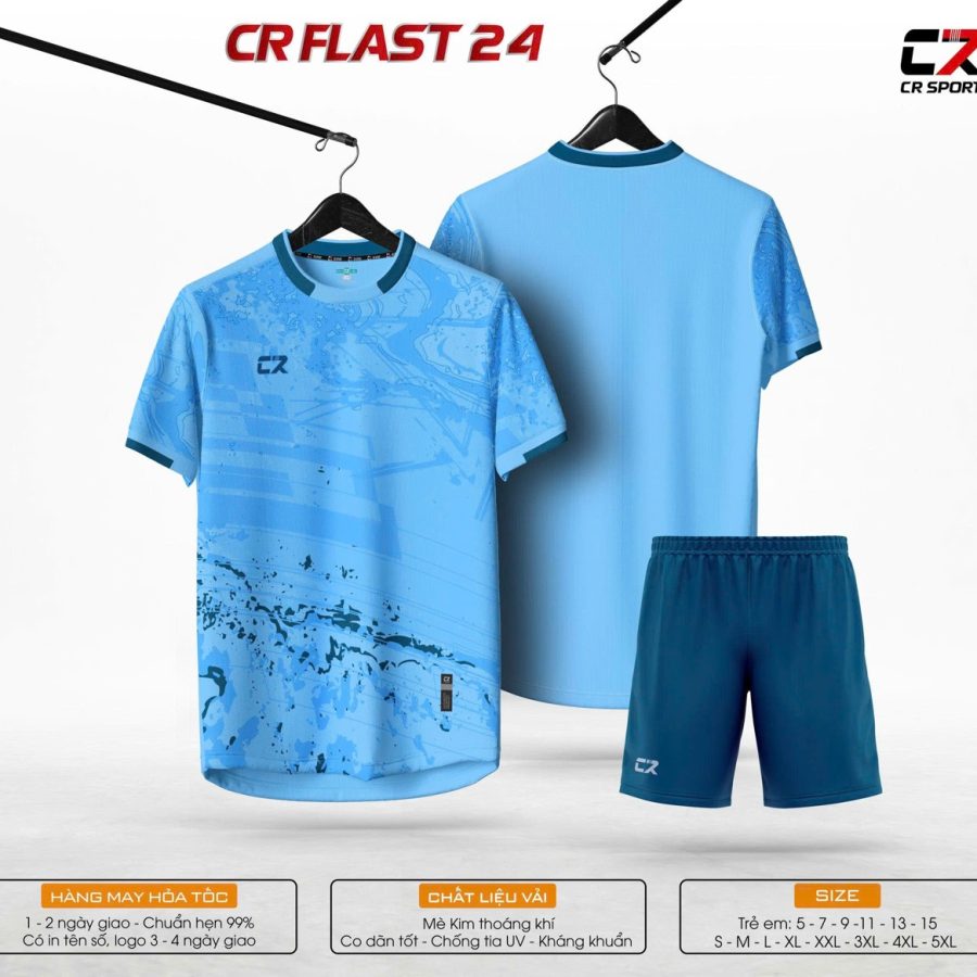 áo quần bóng đá CR Flast 24 xanh dương nhạt
