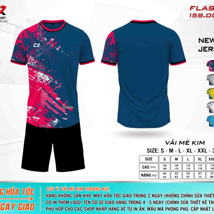 áo quần bóng đá CR Flast 3 xanh đậm