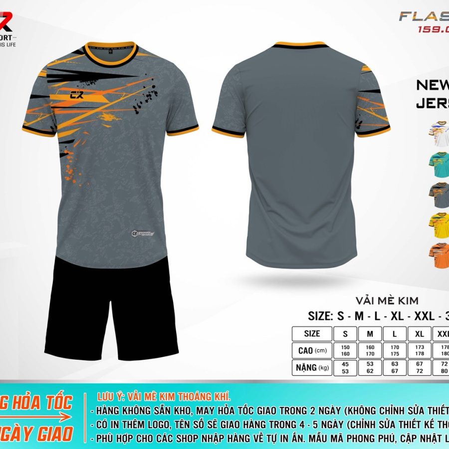 áo quần bóng đá CR Flast 4 xám