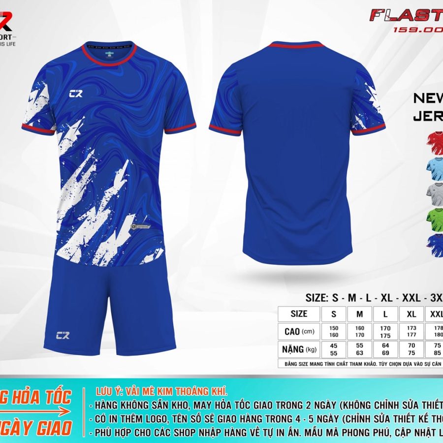 áo quần bóng đá CR Flast 7 xanh dương