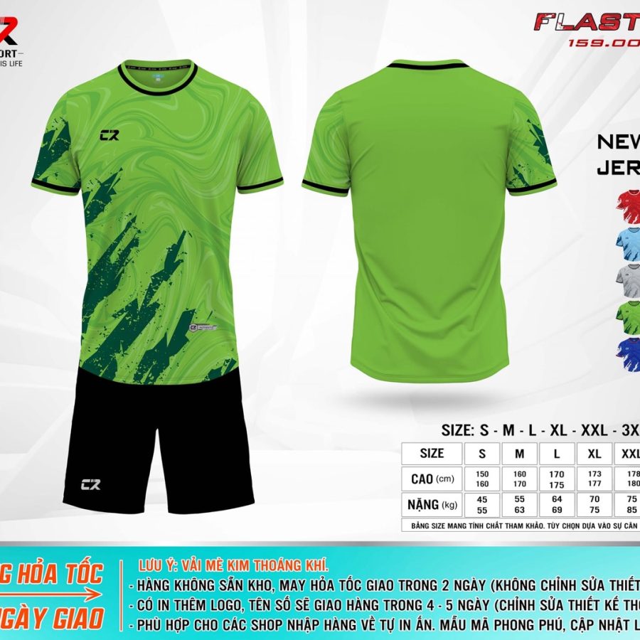 áo quần bóng đá CR Flast 7 xanh lá