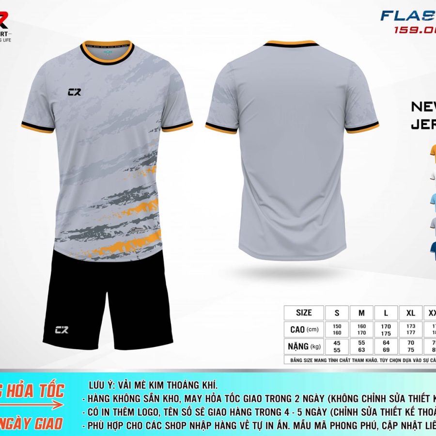 áo quần bóng đá CR Flast 8 xám