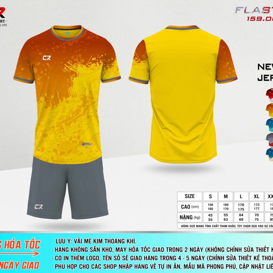 áo quần bóng đá CR Flast 9 cam vàng