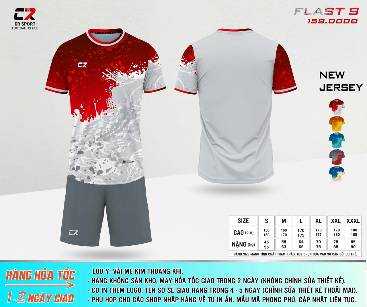 áo quần bóng đá CR Flast 9 đỏ xám áo quần bóng đá CR Flast 9 đỏ xám