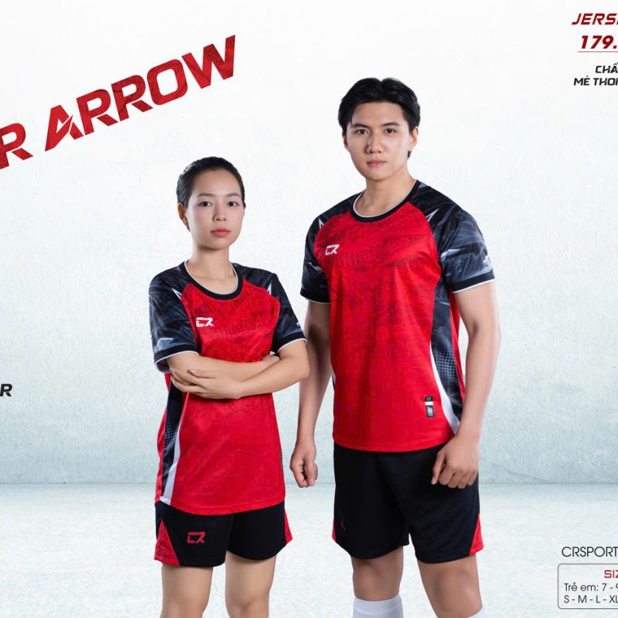 áo quần bóng đá nam nữ CR Arrow mẫu đỏ