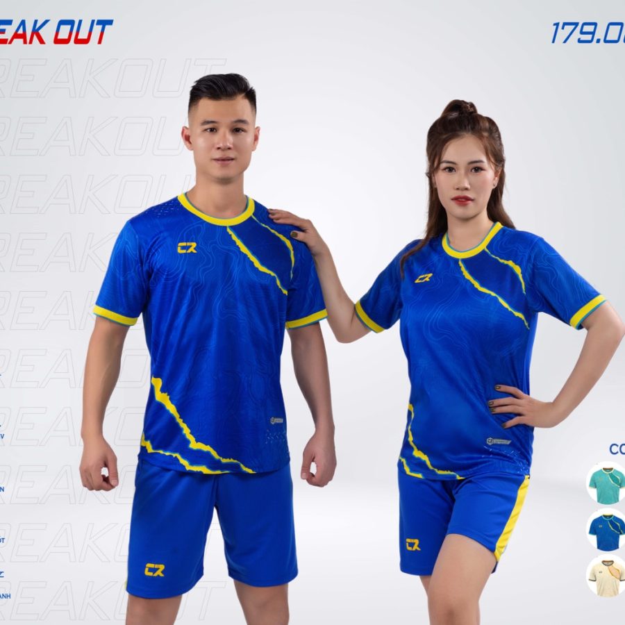 áo quần bóng đá nam nữ CR Break Out mẫu xanh dương