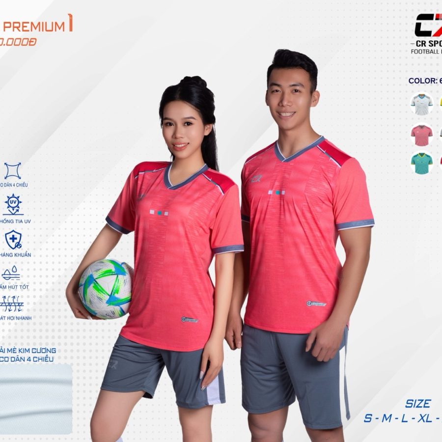 áo quần bóng đá nam nữ CR Premium mẫu hồng