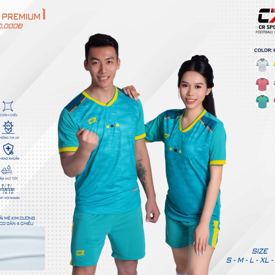áo quần bóng đá nam nữ CR Premium mẫu xanh dương
