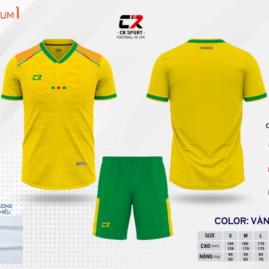 áo quần bóng đá nam nữ CR Premium vàng