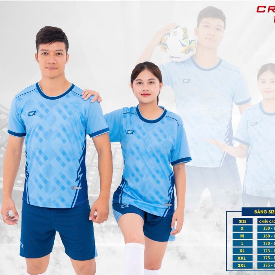 áo quần bóng đá nam nữ CR Rubik mẫu xanh dương