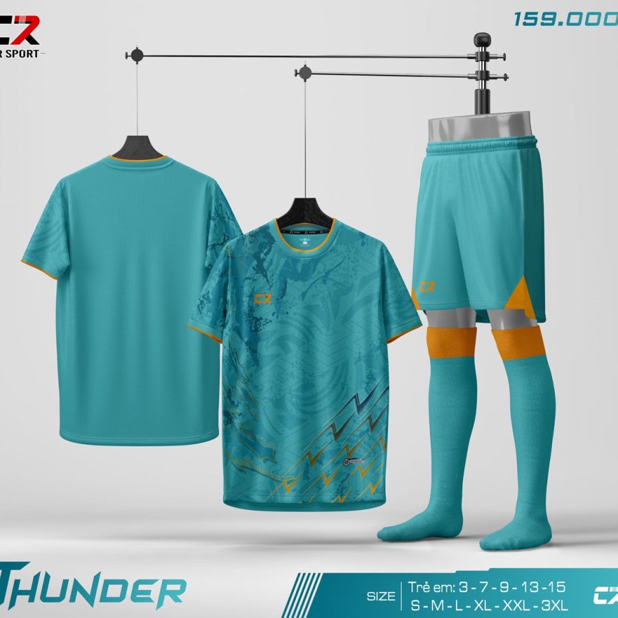 áo quần bóng đá nam nữ CR Thunder màu xanh lá