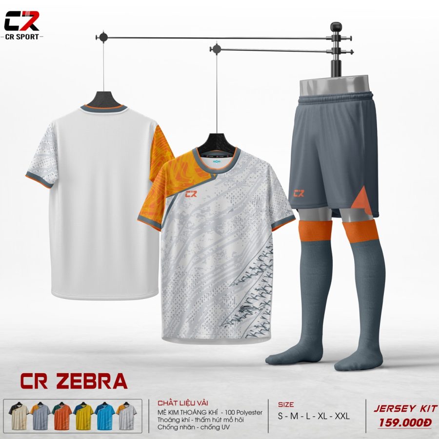 áo quần bóng đá nam nữ CR Zebra trắng
