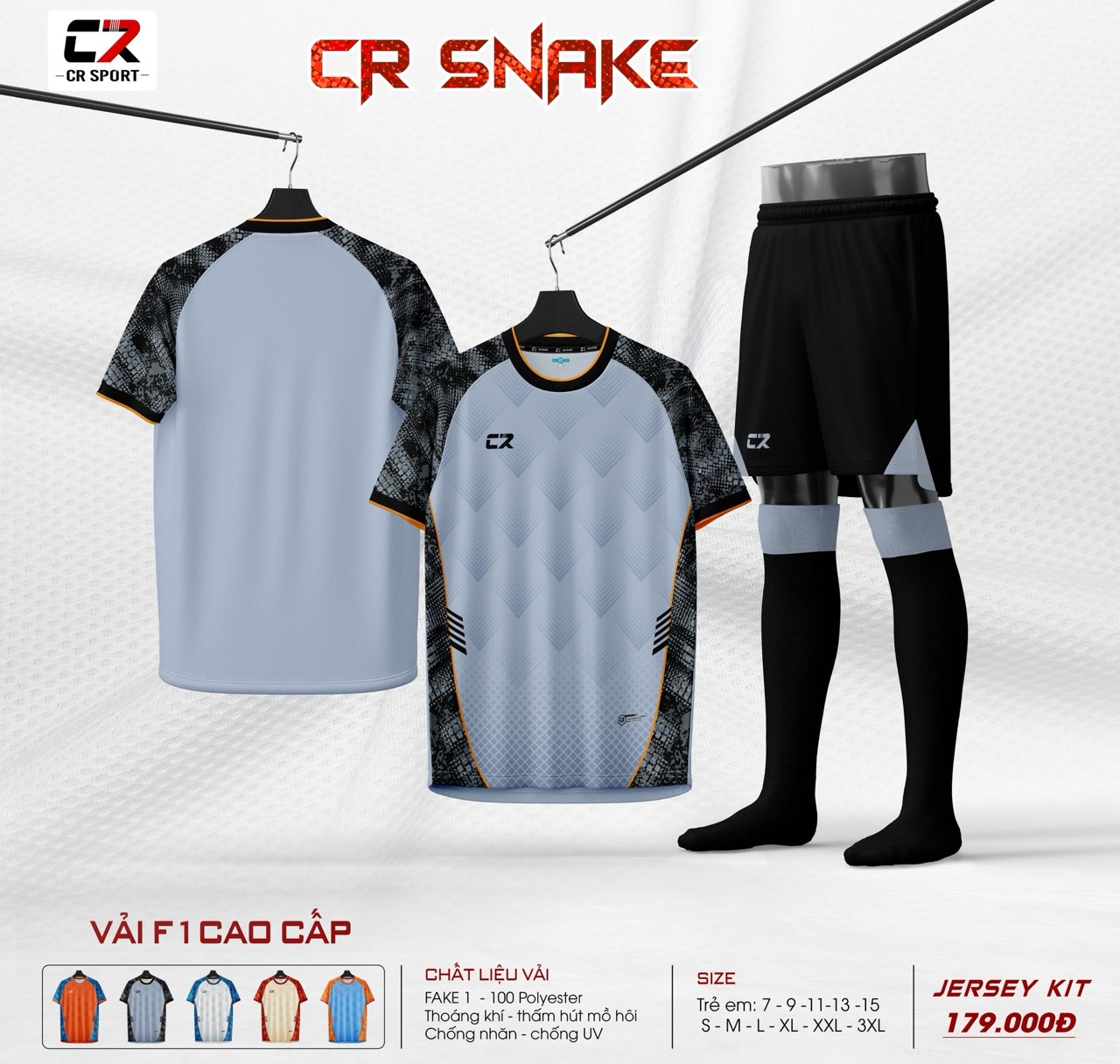 áo quần bóng đá nam nữ CR snake đen áo quần bóng đá nam nữ CR snake đen