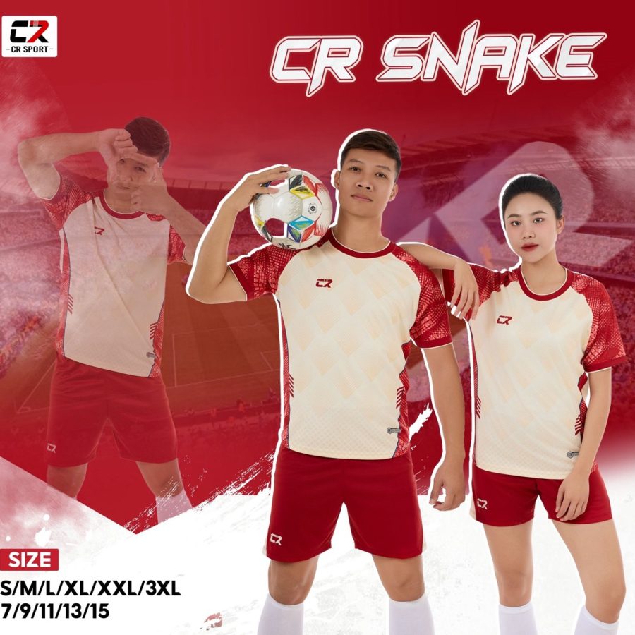 áo quần bóng đá nam nữ CR snake mẫu đỏ