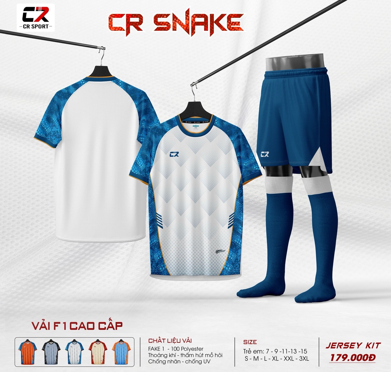 áo quần bóng đá nam nữ CR snake trắng áo quần bóng đá nam nữ CR snake trắng
