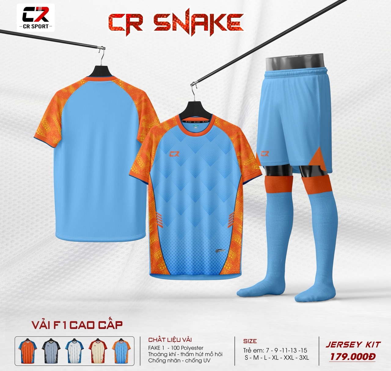 áo quần bóng đá nam nữ CR snake xanh dương áo quần bóng đá nam nữ CR snake xanh dương