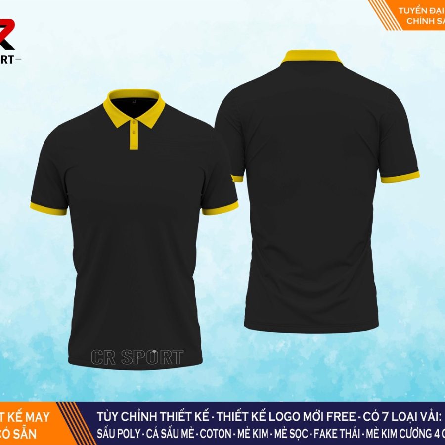 thời trang thể thao polo CR 1 đen vàng