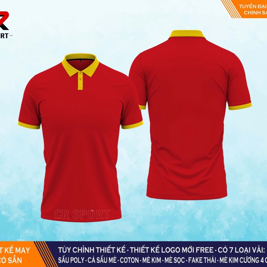 thời trang thể thao polo CR 1 đỏ vàng